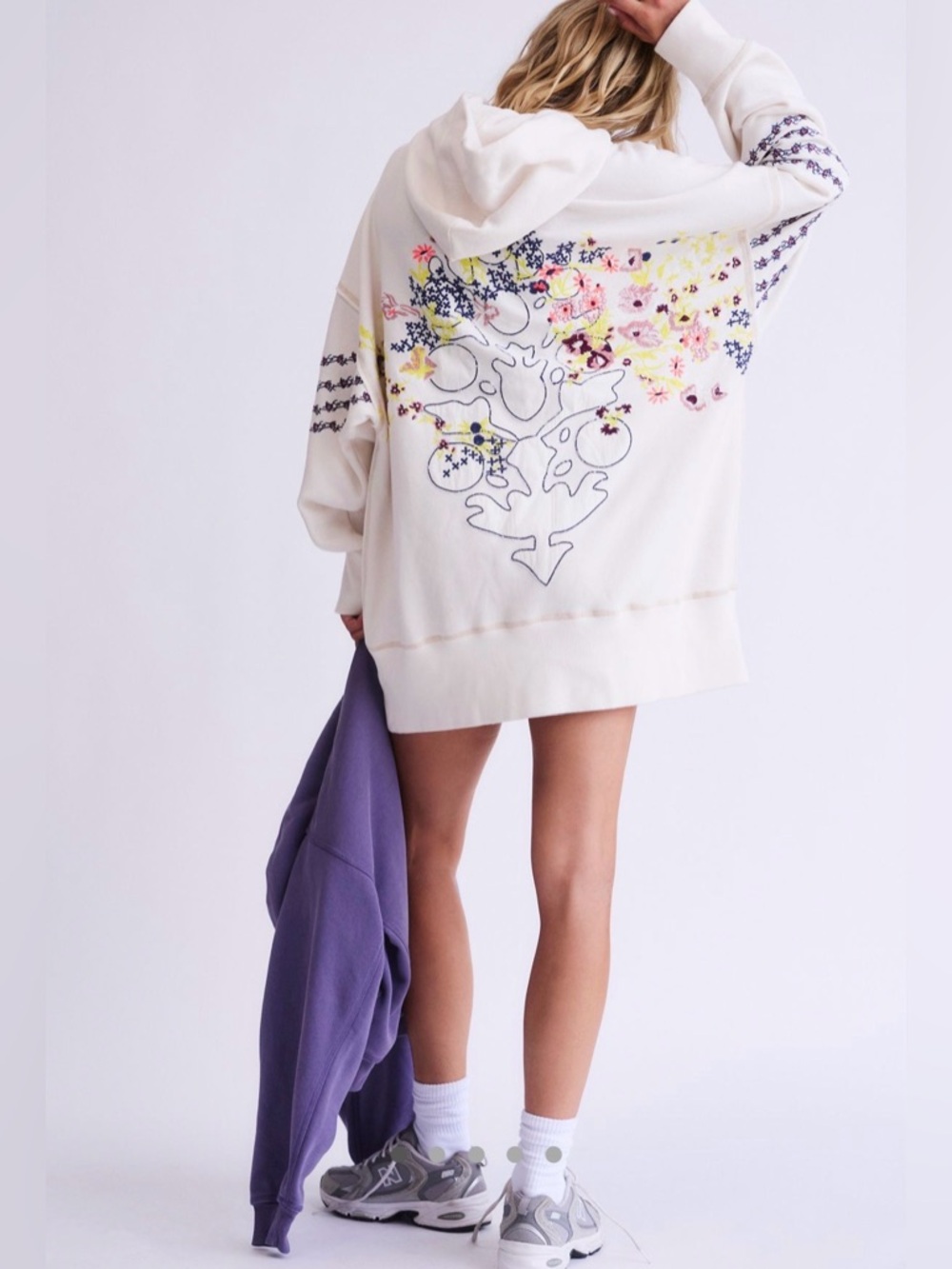 Free people at my best embroidered hoodie size xs